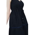 thumbnail image 6 of Bimba Women's Sundress Long Maxi Drawstring Waist Spaghetti Strap Dresses, 6 of 9