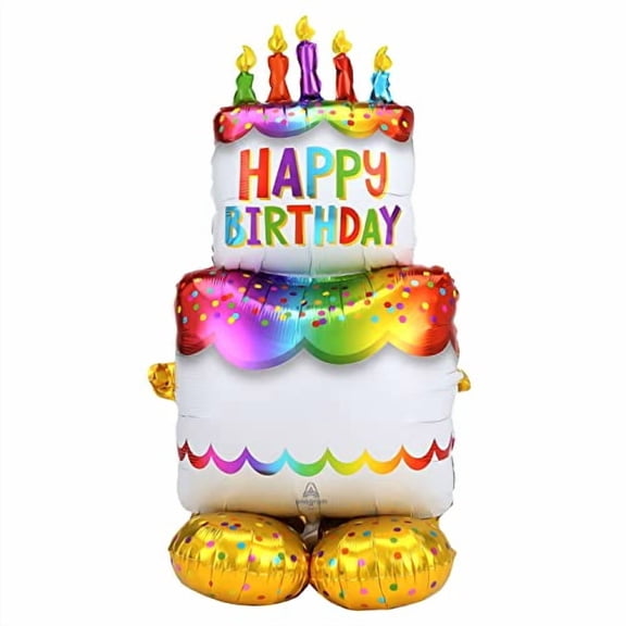 Amscan Airloonz Birthday Cake Balloon, 1 Count