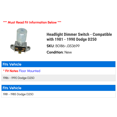 thumbnail image 2 of Headlight Dimmer Switch - Compatible with 1981 - 1990 Dodge D250 1982 1983 1984 1985 1986 1987 1988 1989, 2 of 2