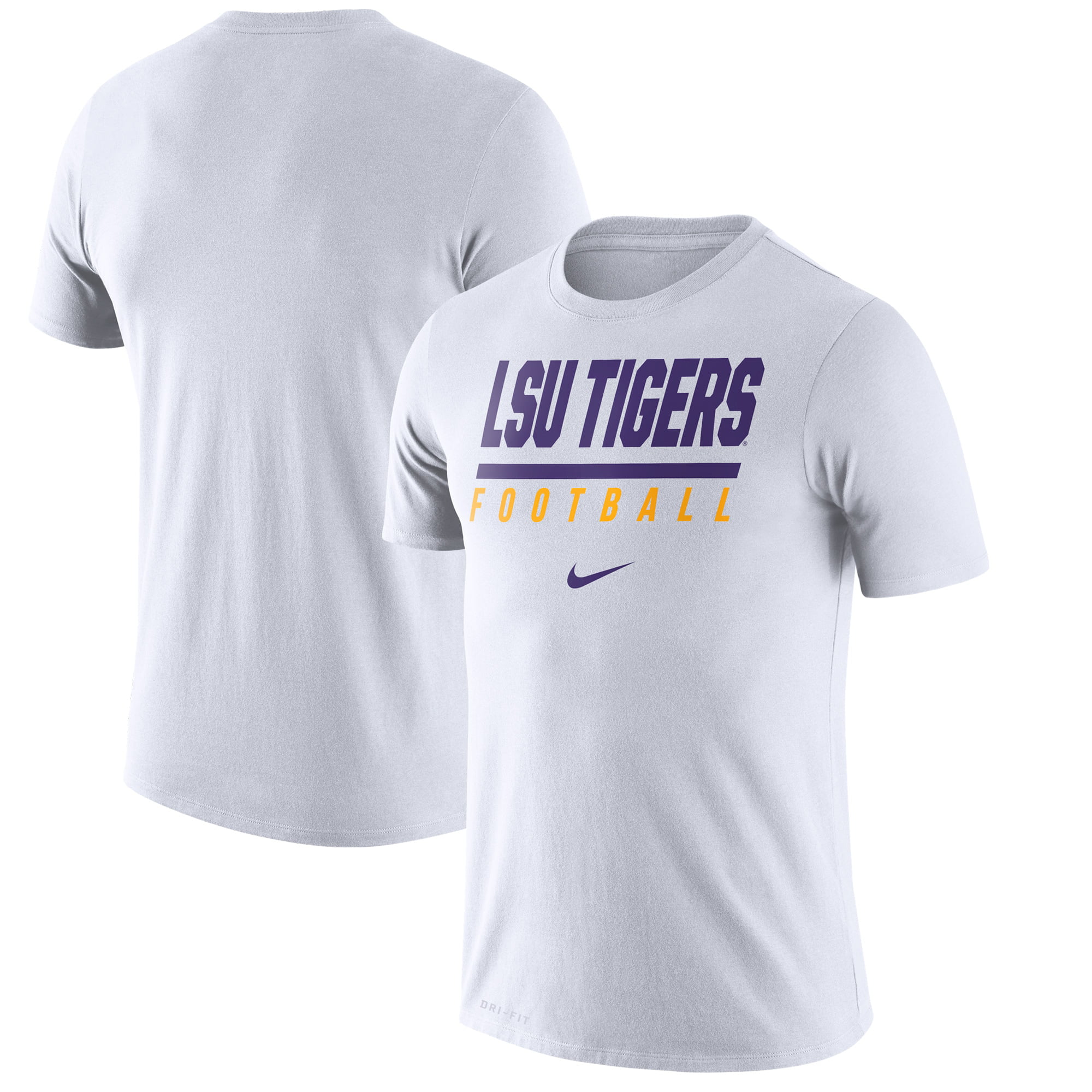 LSU Tigers Nike Icon Wordmark Performance T-Shirt - White - Walmart.com ...