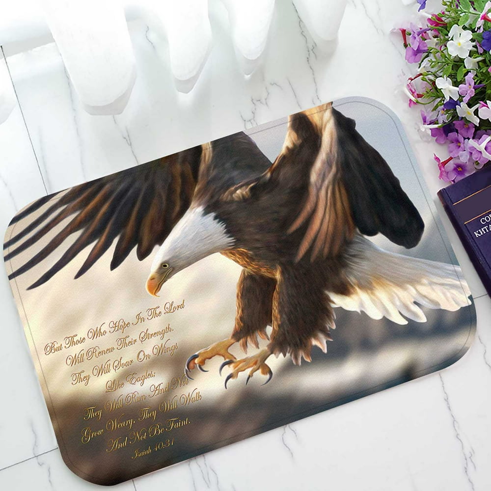 PKQWTM Bald Eagle Religious Painting Home Decor Floor Mat Area Rug