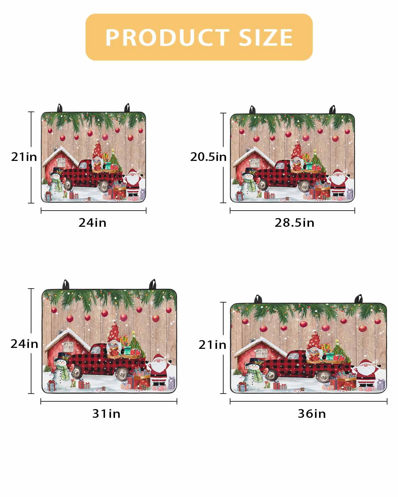 Large Induction Cooktop Protector Mat Christmas Gnomes Stove Top Covers for Electric Stove, Snowman Rustic Truck Xmas Tree Balls Snowflakes Decorative Stove Burner Cover Mats, Glass Top Stove Cover