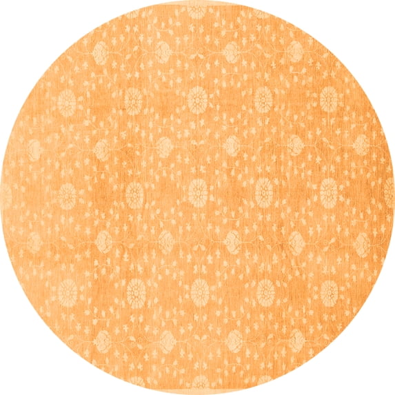 Ahgly Company Indoor Round Oriental Orange Traditional Area Rugs, 5' Round