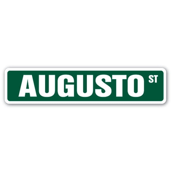 AUGUSTO Street Sign Childrens Name Room Sign | Indoor/Outdoor | 18" Wide