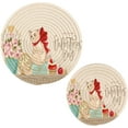 thumbnail image 7 of SKYSONIC Valentine's Day Cat Pot Holders Trivets, 2 Pcs Heat Resistant Trivets,Pink Flower Heart Cotton Thread Weave Mats for Hot Pads Pans Pot Bowl Teapot for Kitchen Decor, 7 of 7