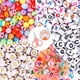 thumbnail image 1 of 500 Cuentas de Letras QUANZHOUTIANDI para Pulsera 6,4 mm 5 Estilos Coloridas Oro Blanco y Negro con Hilo elástico y Tijeras, 1 of 5