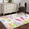 thumbnail image 3 of Happy Easter Area Rugs 3'x5', Washable Small Throw Rugs for Living Room Bedroom, Spring Watercolor Bunny Eggs Flower Branch Indoor Outdoor Rug Non-Slip Low Pile Carpet Runner Reversible Floor Mats, 3 of 8