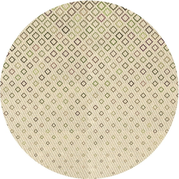 Ahgly Company Indoor Round Patterned Camel Brown Area Rugs, 8' Round