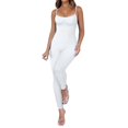 thumbnail image 6 of Pyhlmscde Abercrombie Jumpsuit, Women's Jumpsuits, Plus Size Jumpsuit, Women Workout Jumpsuit Yoga Ribbed Bodycon Spaghetti Strap Leggings Romper White S, 6 of 8