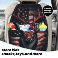 thumbnail image 5 of Xecao Modern USA Deer Head Pattern Car Seat Back Protector 2 Pack Large Capacity Pocket, Kick Mats Back Seat Protector, 5 of 8