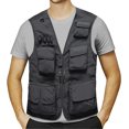thumbnail image 1 of SURJDE Mens Jacket Field Pofessional Emergency Field Fishing Multi Pocket Vest (e-Grey, L), 1 of 3