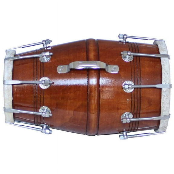 SHREYAS Handmade Wood Drum Dholak SR Brown Indian Folk Musical Instrument for any Age Group