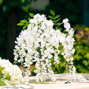 Slaprin 6 Feet Artificial Flowers 20 Branches Wisteria Vines Hanging Flowers Silk Wisteria String for Home Garden Party Wedding Decor