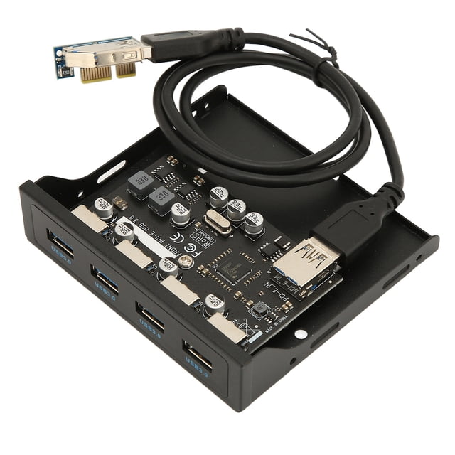 HUB PCIe A USB 3.0 PC Panel Frontal 4 Puertos 5 GBPS PCIe Adaptador USB Admitir Swap Hot 3.5 Pulgadas USB3.0 Panel Frontal Para