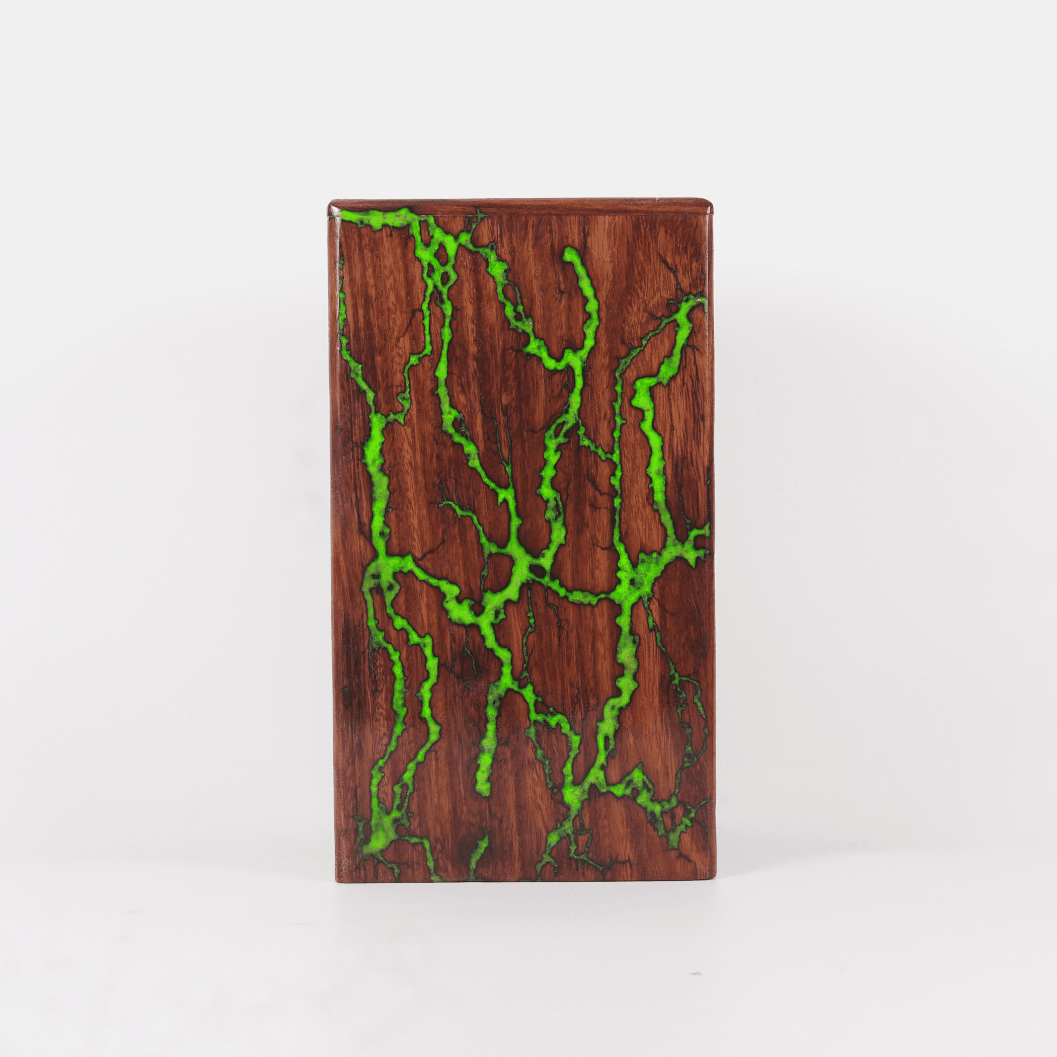 Creation India Craft Wooden Cremation Urns for Human & Pet Ashes, Memorial Urns, Decorative Urns, Adult Urns, Rosewood Urns, Wooden Urn Box -Lichtenberg Fractal & Epoxy Resin (Medium)