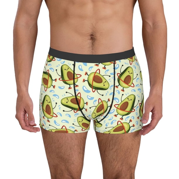 Balery Avocado Doing Sport Calzoncillos bóxer para hombre, ropa interior de algodón suave y transpirable con cinturilla de nailon-Large