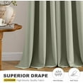 thumbnail image 4 of Sage Green Blackout Curtains for Bedroom Living Room 63 Inches Long 2 Panels, Thermal Insulated Room Darkening Drapes Solid Grommet Top Noise Reducing Light Green Window Treatments 40x63 Inch, 4 of 5