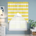 thumbnail image 6 of Yellow Striped Kitchen Window Curtains, Swag Curtains Valance for Bedroom Living Room Bathroom, Modern Simple Monochrome Geometric White Rod Pocket Window Curtain Block Drapes 2 Panels 36"x63", 6 of 9