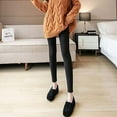 thumbnail image 5 of Warm Casual Winter Solid Pants, Soft Clouds Fleece Leggings Women Winter Leggings, 5 of 5