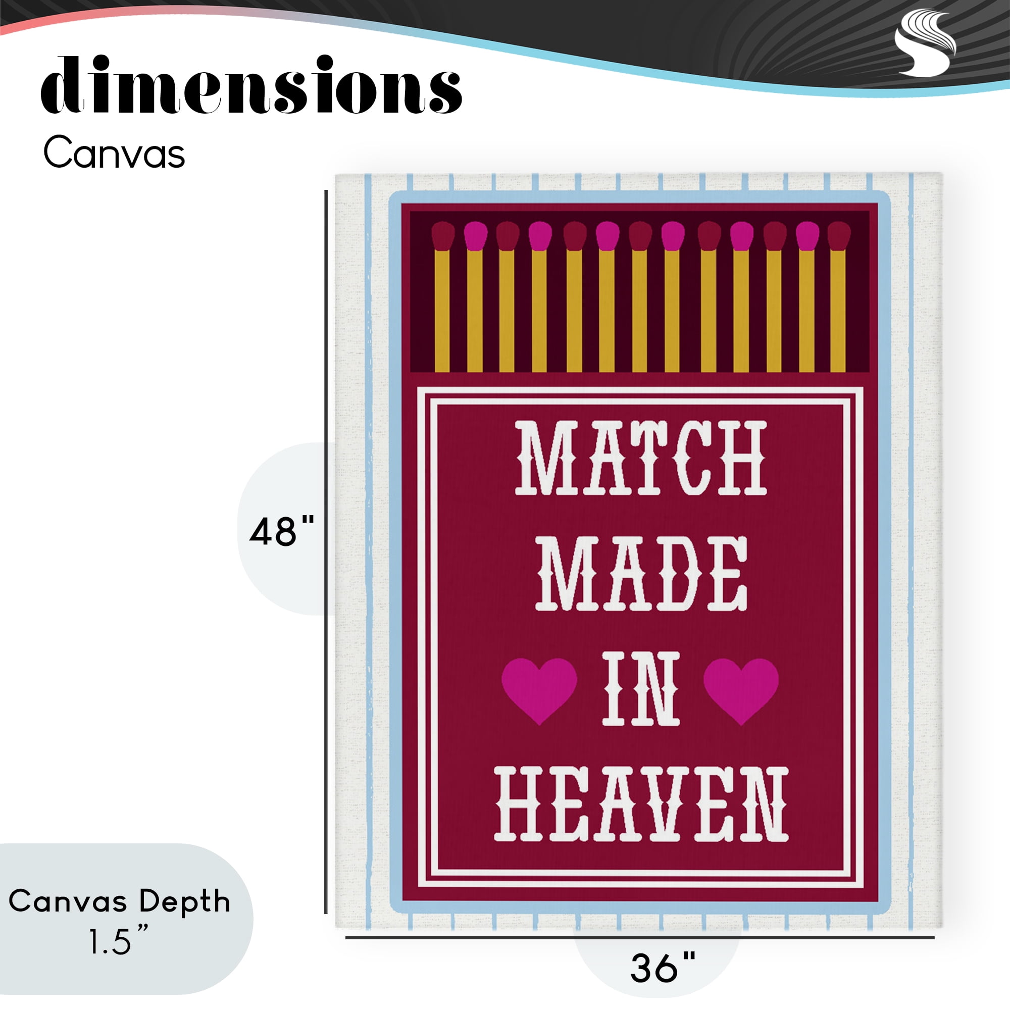 Stupell Industries Vintage Match Made In Heaven Canvas Wall Art, design by Lil' Rue