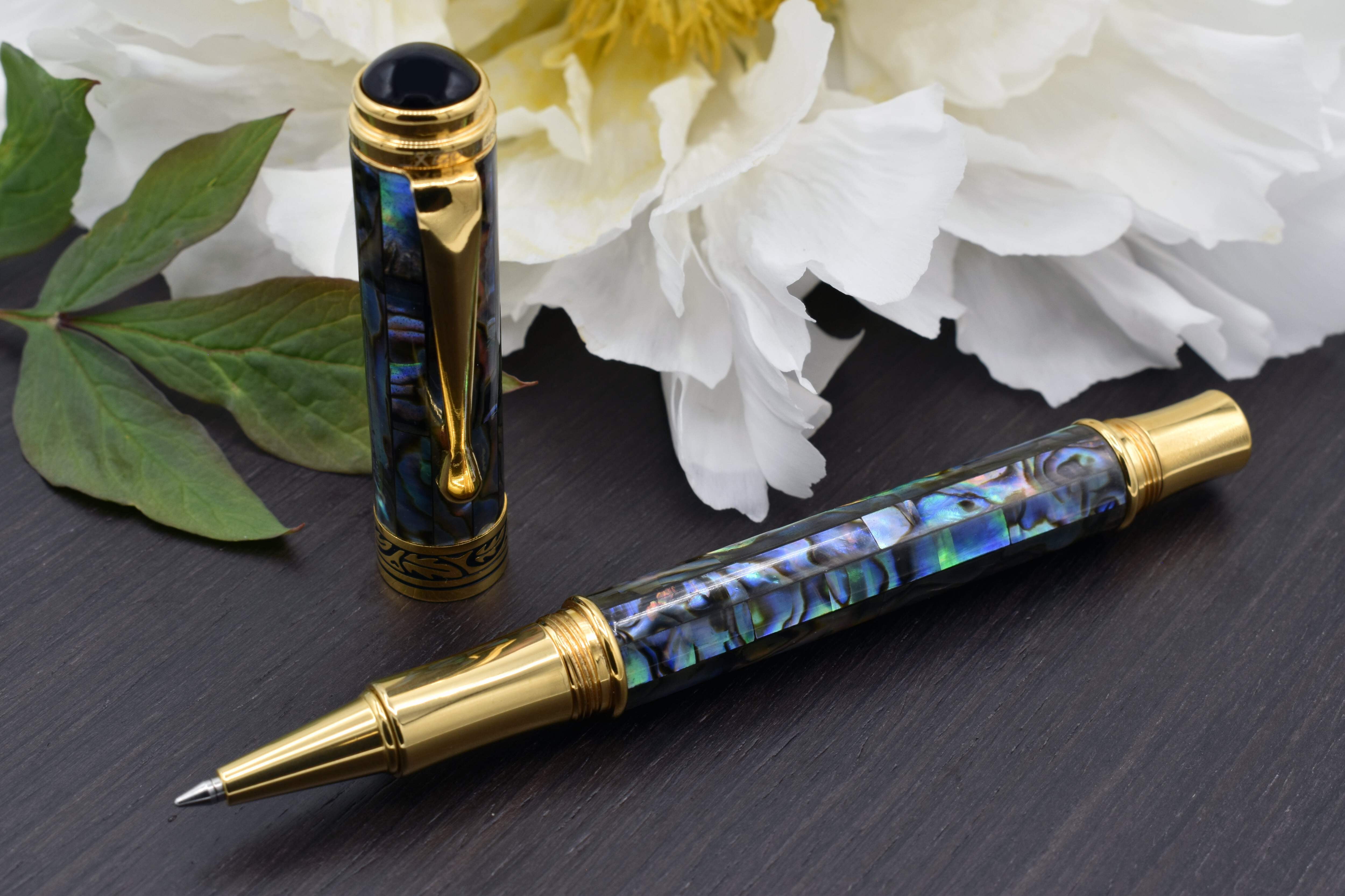 Xezo Xezo Maestro® Paua Abalone Sea Shell Rollerball Pen - 18K Gold Plated
