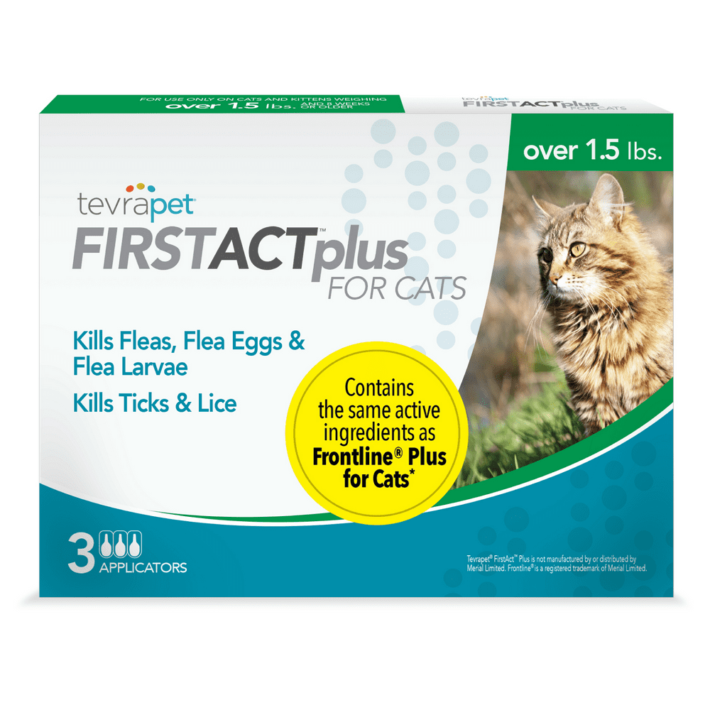 TevraPet FirstAct Plus Flea and Tick Prevention for Cats Over 1.5 lbs