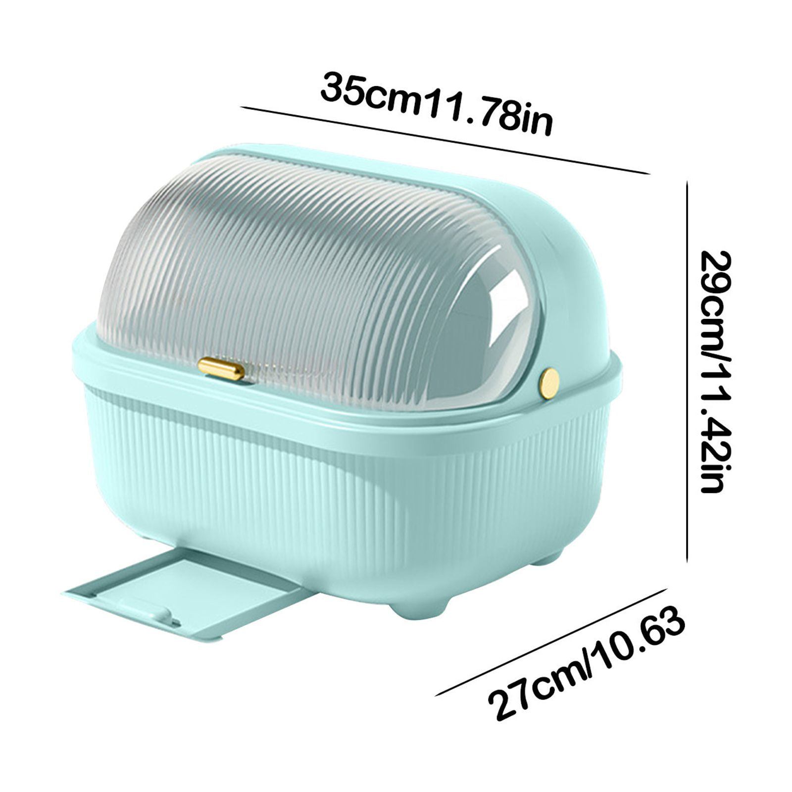 KQJQS Dish Drying Rack with Semi-Flip Cover – Multi-Compartment Chopsticks Storage & Sealed Drainer for Kitchen Countertop