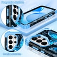 thumbnail image 6 of CASEFIV for Samsung Galaxy S26 Ultra Case,Glow in The Dark,Shockproof Protection Hard PC Soft Flexible TPU Bumper Drop Protective Protective Phone Cover Case for Galaxy S26 Ultra,Blue Butterfly, 6 of 7