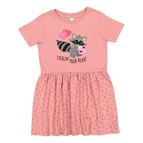 Inktastic Stealin' Your Heart Cute Raccoon Girls Toddler Dress