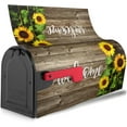 thumbnail image 2 of Aged Wood Grain Sunflower Mailbox Covers Magnetic Large Size 25.5" X 21" Welcome Mailbox Cover Decorations Wrap, 2 of 5