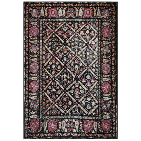 SAFAVIEH Adirondack Carthach Geometric Area Rug, Black/Fuchsia, 4' x 6'