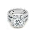 thumbnail image 4 of Bague de Fiançailles Coussin Halo Diamant 3 Rangées 4 1/2ct Or Blanc 14k, 4 of 4