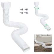 Rain Gutter Downspout Extensions Flexible,Drain Downspout Extender Connector 21-60,Screws for Included,White,2 pack