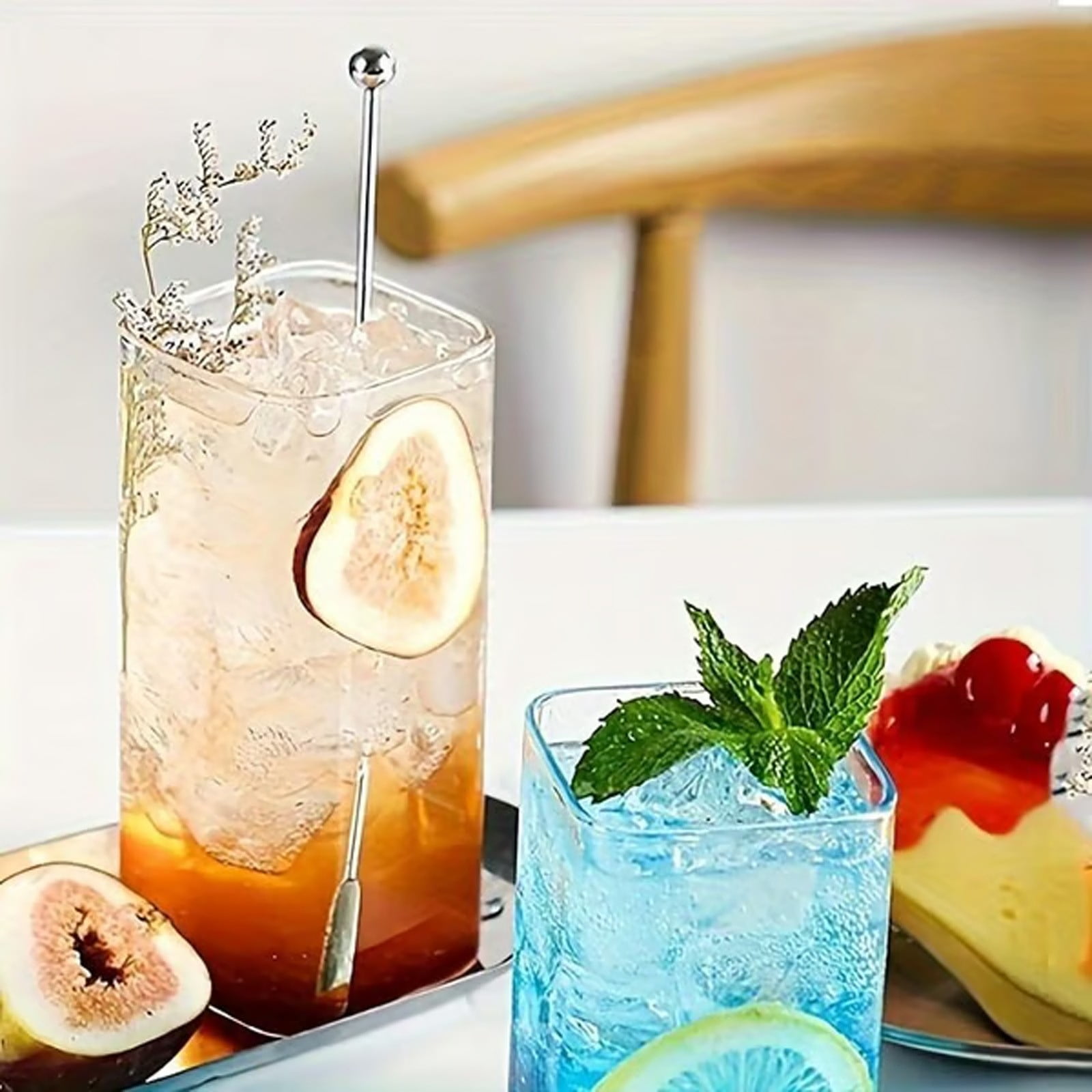 5 Pcs 12 oz/350ml Glass Coffee Mugs,Clear Glasses, Espresso Cappuccino Latte Tea Cups , Hot/Cold Drink(Clear,350ml)