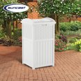 thumbnail image 4 of Suncast Wicker Resin Outdoor Hideaway Trash Can Bin with Latching Lid (2 Pack), 4 of 8