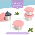 thumbnail image 2 of Qukaka Salad Dressing Container to Go,Handy Leakproof Stainless Steel Meal Prep Containers Reusable,Sauce Containers for Lunch Box, Picnics, Travel, Office and Kitchen Storage (Pink, 2.7oz), 2 of 8