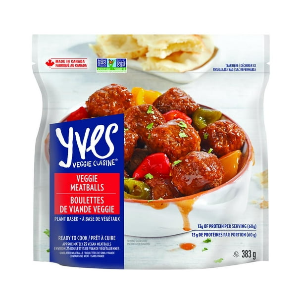 Boulettes de viande végétalien Veggie d'Yves 383 g, Veggie Meatballs