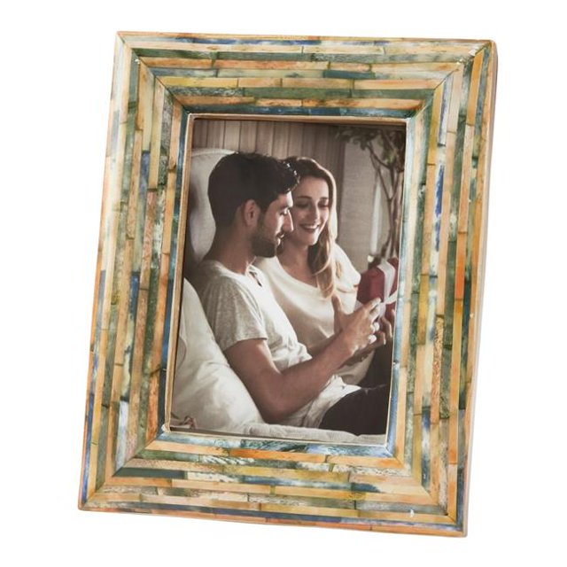 Saro Lifestyle PF160.BL46 Wood Fragment Picture Frame, Blue