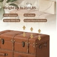 thumbnail image 2 of COZAYH Vintage Trunk Large Storage, Chest Cabinet with Latch Closure and Buckle for Bedroom Closet Home Organizer Decorative, Orange, 2 of 5