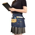 thumbnail image 2 of Yayeee Waist Apron with Pockets for Cooking Waterproof Half Server Aprons, Orange Cat Planet, 2 of 7