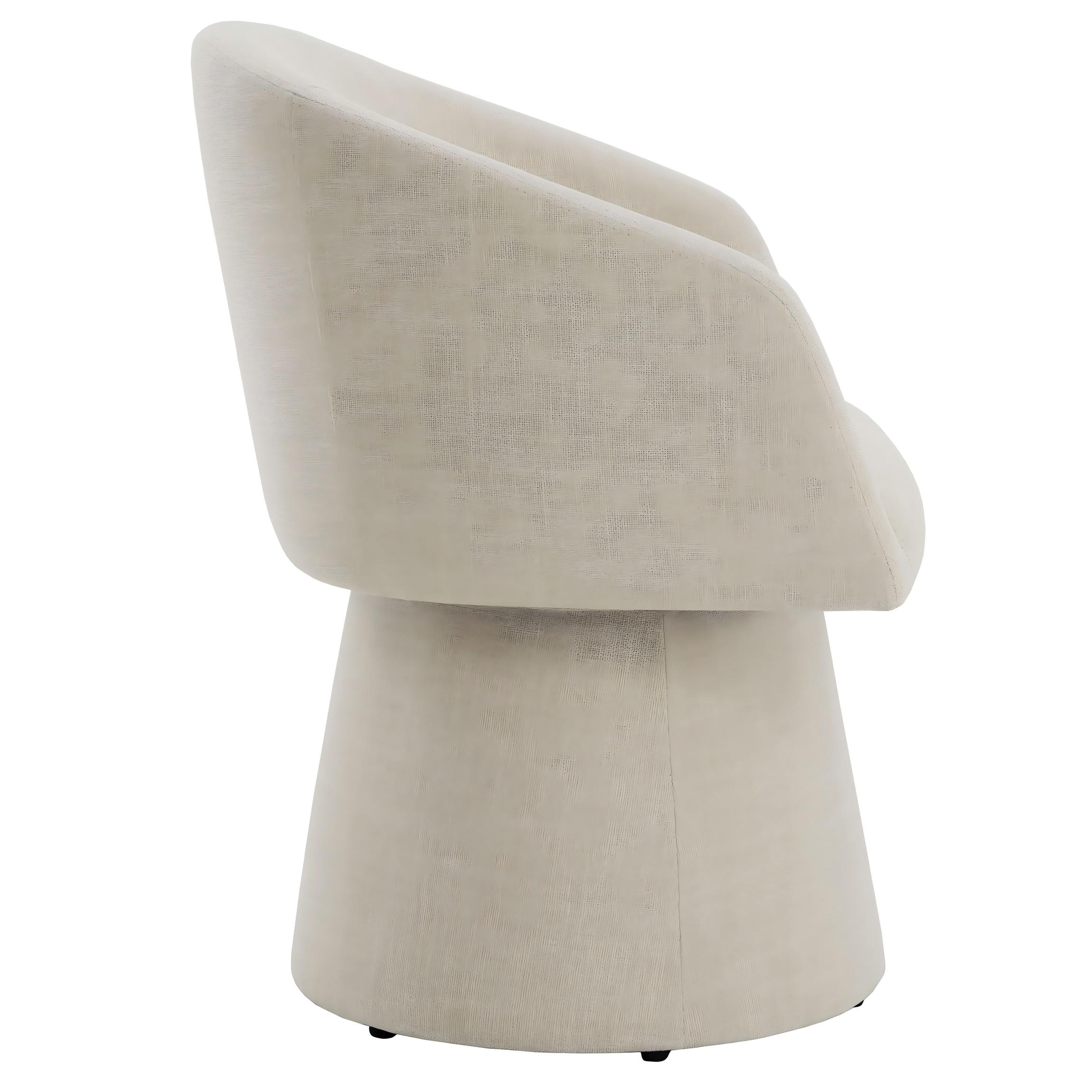 Spruce & Spring Modern Swivel Dining Chair with Sheltering Back and Cushioned Seat No Assembly, Single, Beige