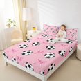 thumbnail image 3 of Manfei Cute Ribbon Bowtie Bed Sheets,American Soccer Full Size Sheets,4pcs,1 Flat Sheet,1 Fitted Sheet and 2 Pillowcases, 3 of 6