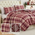 thumbnail image 3 of Southshore Fine Living, Inc. Christmas Quilt Twin/Twin XL with Sham, Christmas Carol Red Plaid, 3 of 8