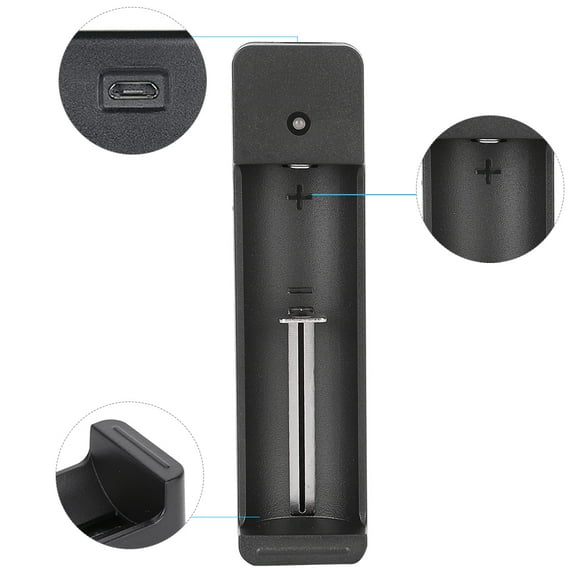 Adaptador De Cargador De Batería USB De Ranura única Universal Para PC, Carga Inteligente LED Para Celda De Iones De Litio 26650 14500, Color Negro