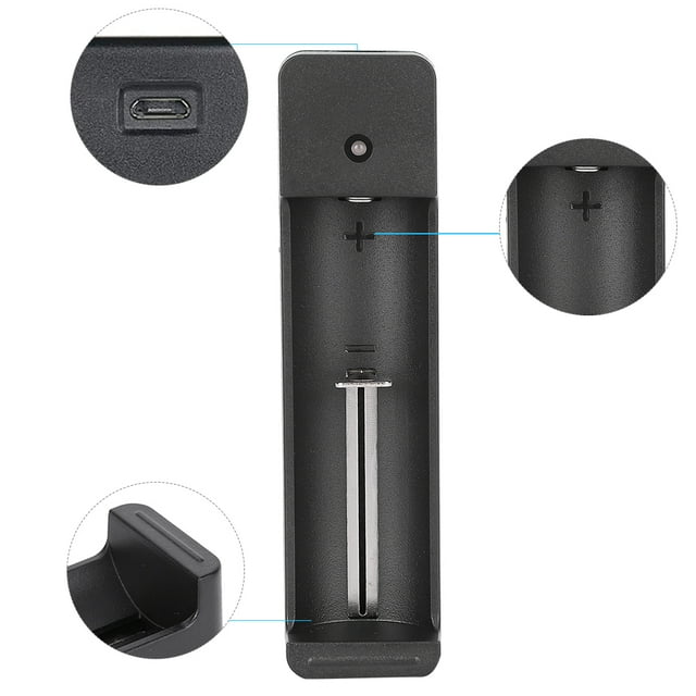 Adaptador De Cargador De Batería USB De Ranura única Universal Para PC, Carga Inteligente LED Para Celda De Iones De Litio 26650 14500, Color Negro