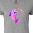 thumbnail image 4 of Inktastic Valentine's Day Cute Pink Narwhal with Hearts Women's T-Shirt, 4 of 5