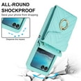 thumbnail image 6 of Crossbody Wallet Case Compatible for Motorola Razr+ 2024, RFID Blocking Card Slots, Metal Finger Ring, Premium PU Leather Lanyard Shoulder Strap Back Purse Cover Shockproof Case, Green, 6 of 9
