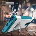 thumbnail image 2 of Étui Robuste à Trois Volets Blanc/turquoise [avec Béquille en Métal + Dragonne] pour LG Stylo 5, Stylus-5, 2 of 9