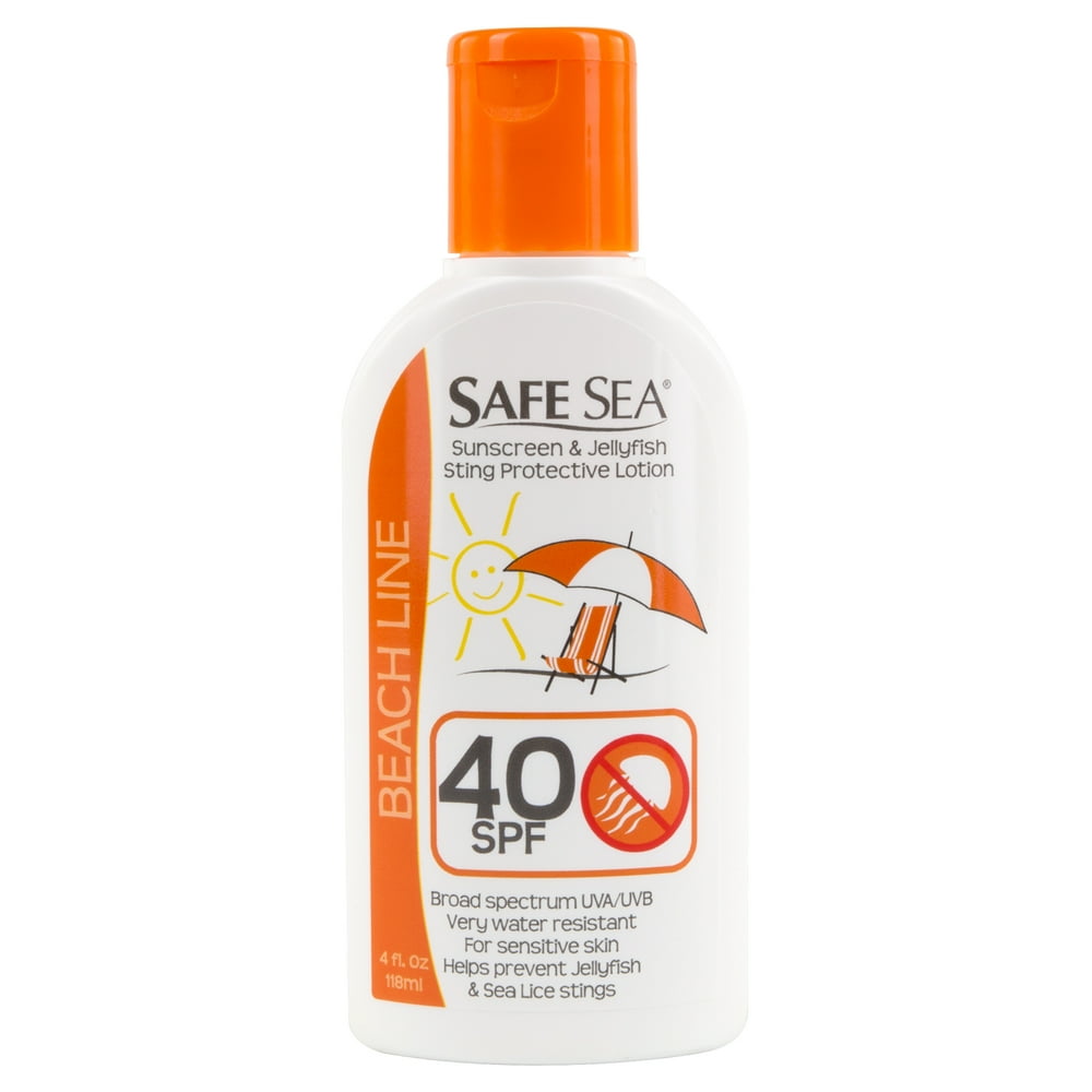 Safe Sea Jellyfish/Sea Lice Sunblock Lotion, SPF 40, 4oz