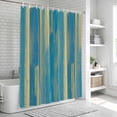thumbnail image 6 of Blue Yellow Shower Curtain, Waterproof Shower Curtains for Bathroom, Vintage Farmhouse Abstract Wooden Grain Washable Fabric Bathtub Curtain Set Bath Decor with 12 Hooks Stall 36"x72", 6 of 8